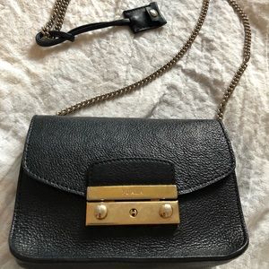 Furla Black Leather Crossbody Bag